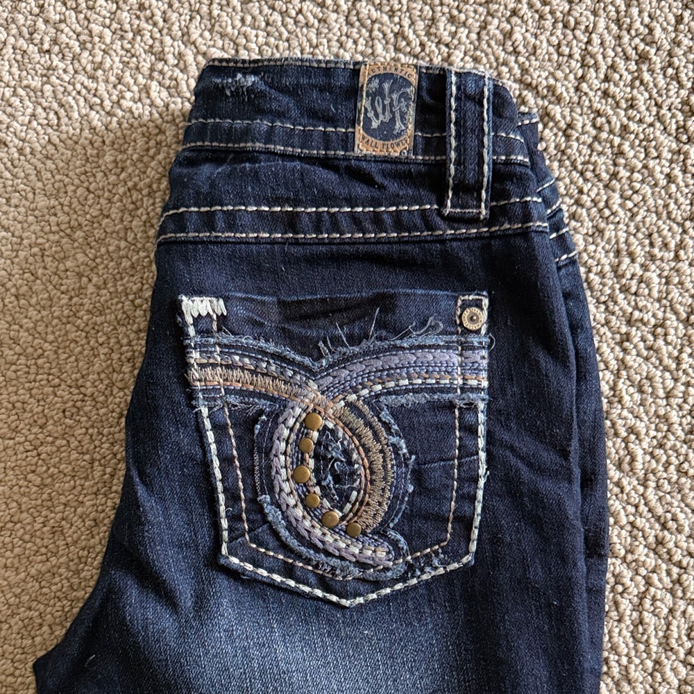 Wallflower Dark Blue Embroidered Jeans